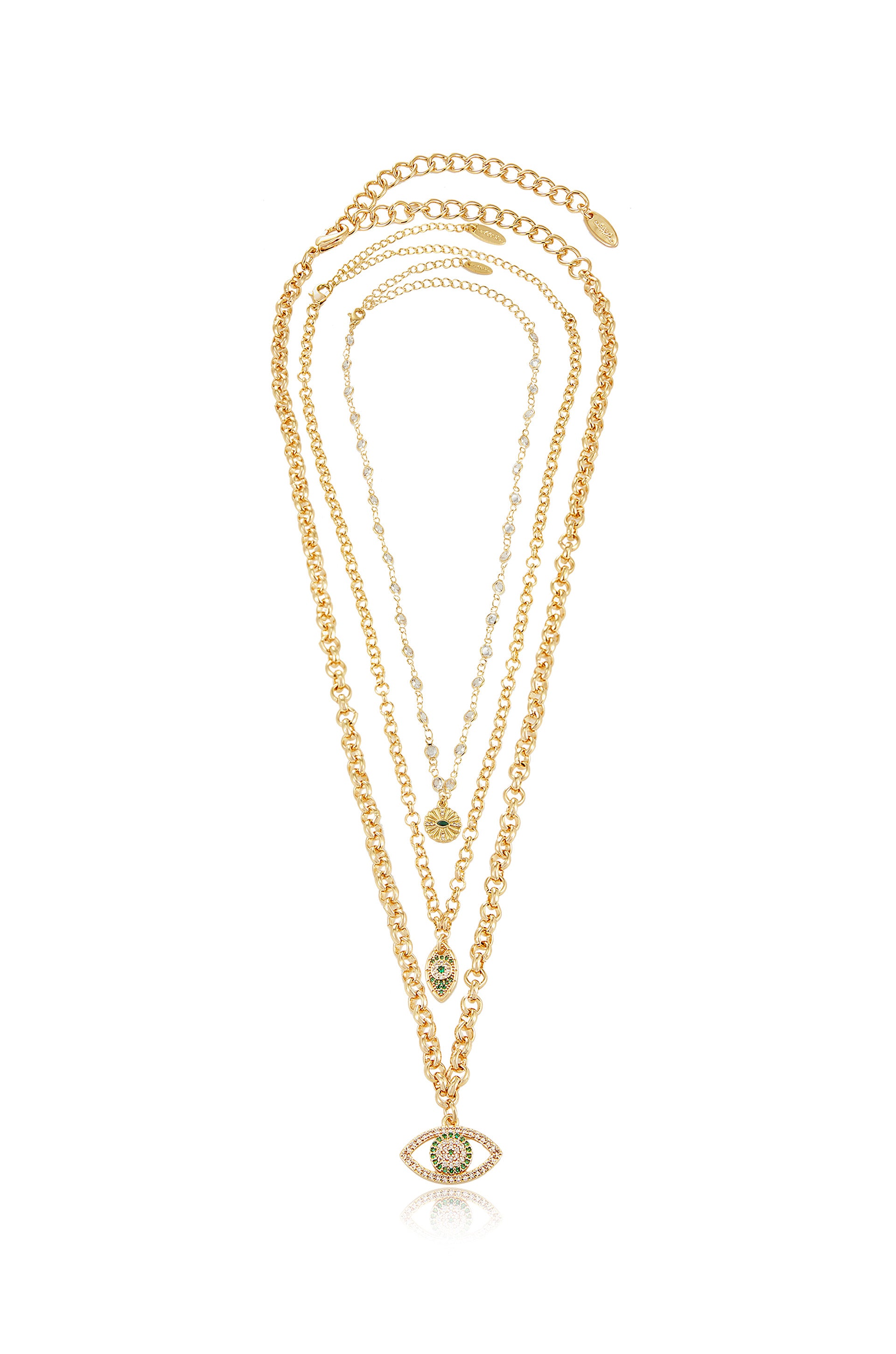 Stay Protected 18k Gold Plated Crystal Necklace Set