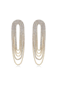 Crystal Drape Fringe Earrings