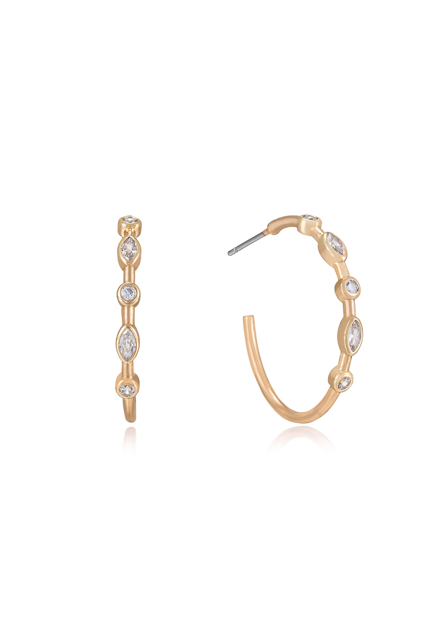 Crystal Queen 18k Gold Plated Hoop Earrings