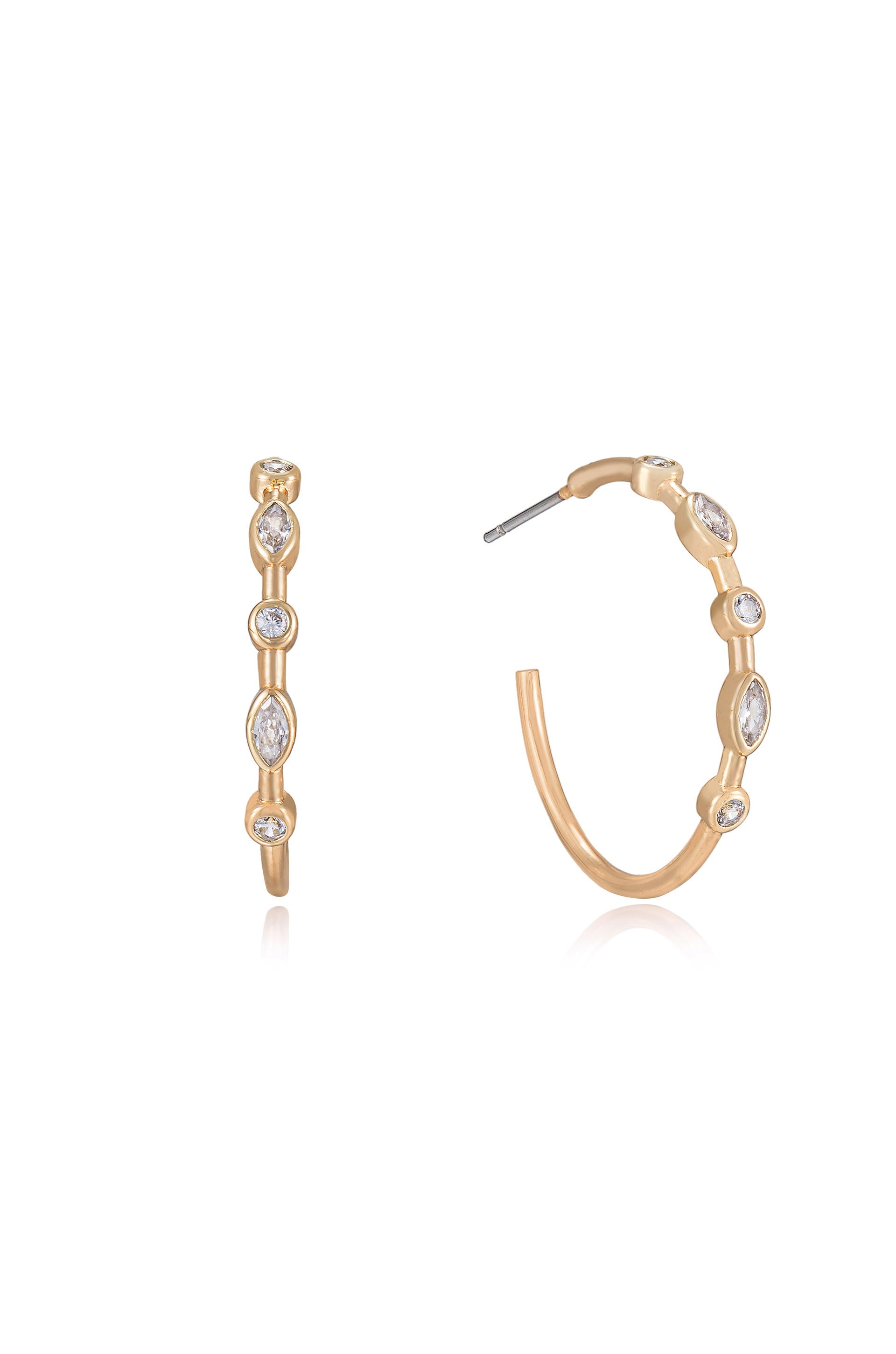 Crystal Queen 18k Gold Plated Hoop Earrings