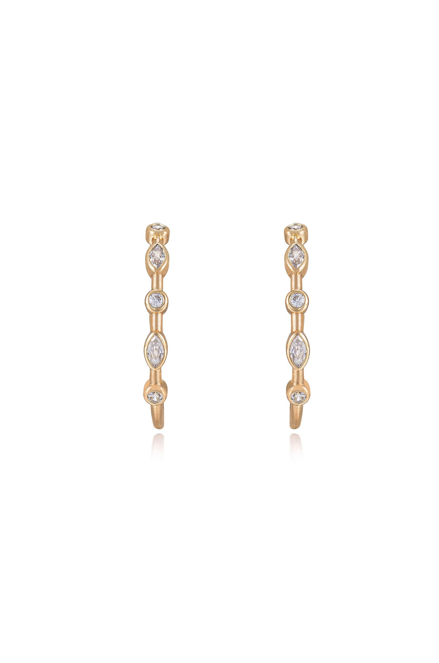 Crystal Queen 18k Gold Plated Hoop Earrings front