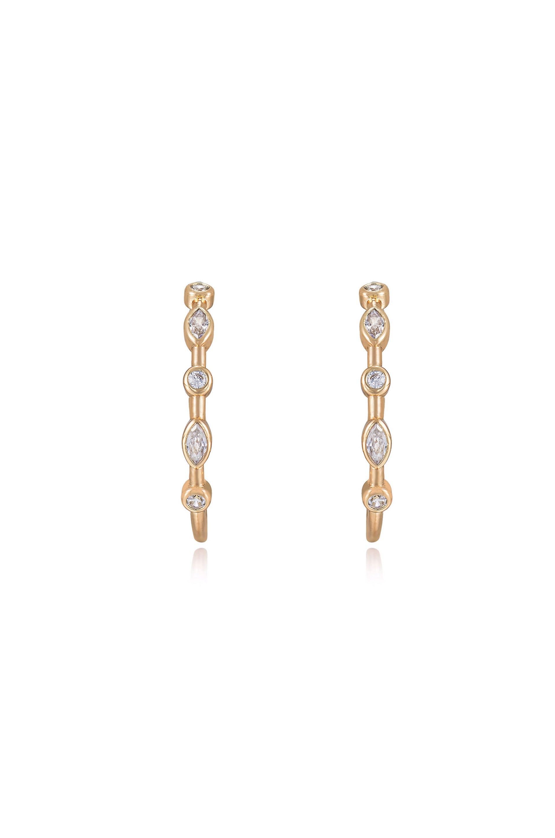 Crystal Queen 18k Gold Plated Hoop Earrings front