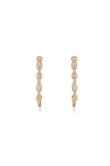 Crystal Queen 18k Gold Plated Hoop Earrings front