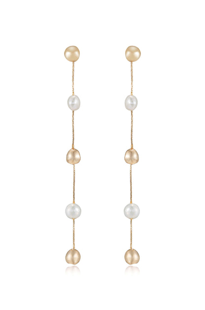 Alternating Freshwater Pearl Drop Earrings