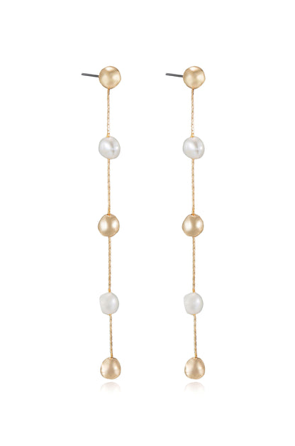 Alternating Freshwater Pearl Drop Earrings side