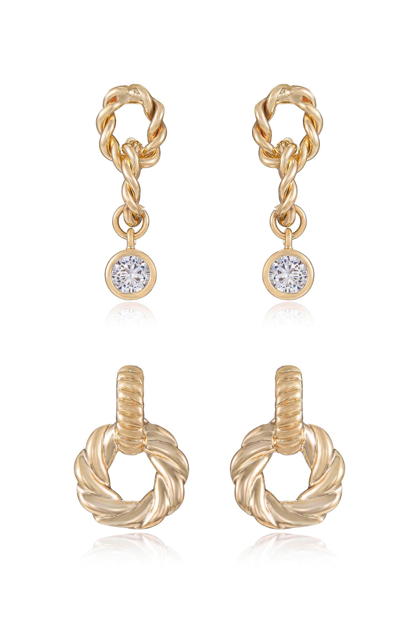 Twisted Minis 18k Gold Plated Earring Set