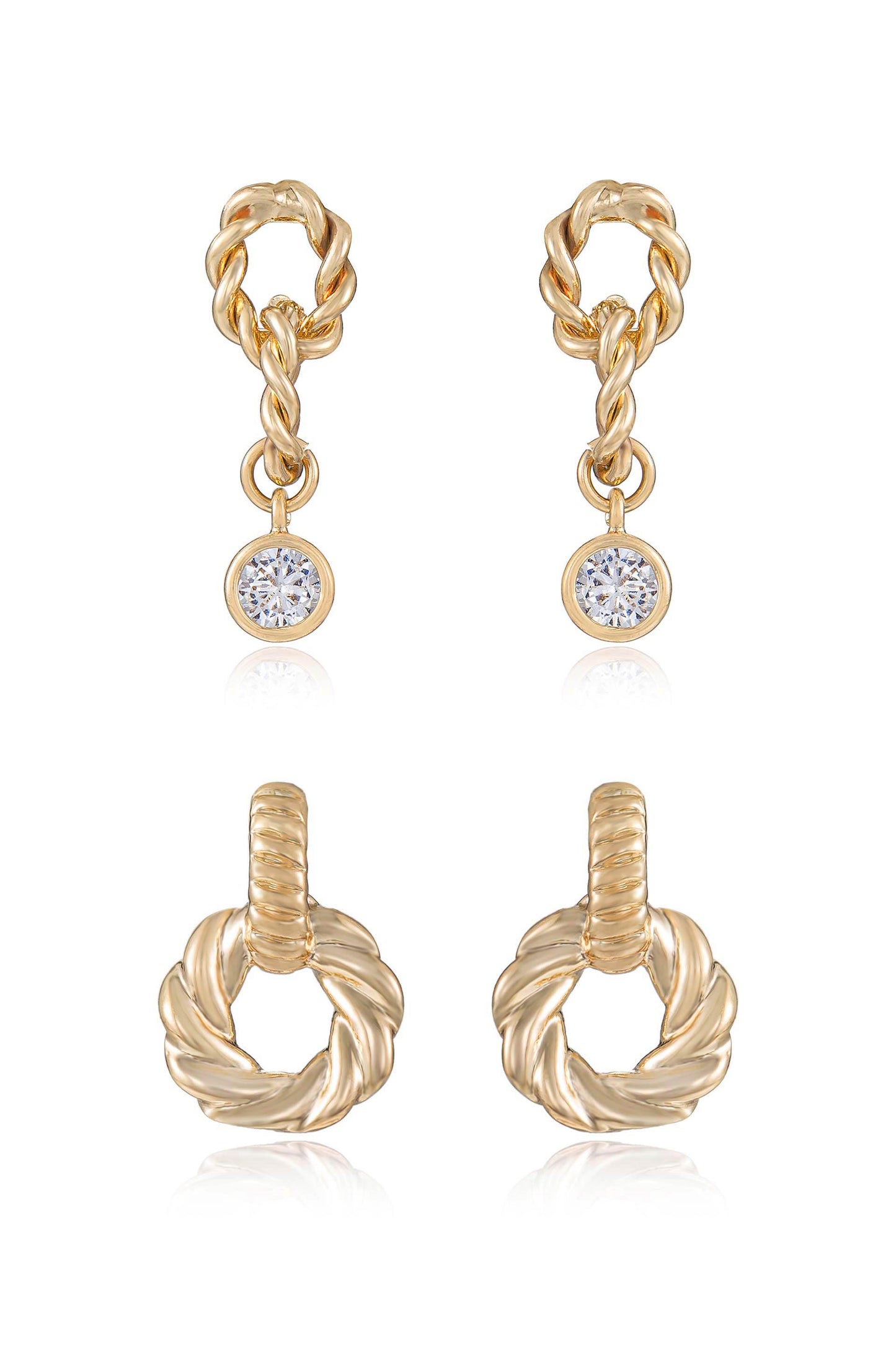 Twisted Minis 18k Gold Plated Earring Set