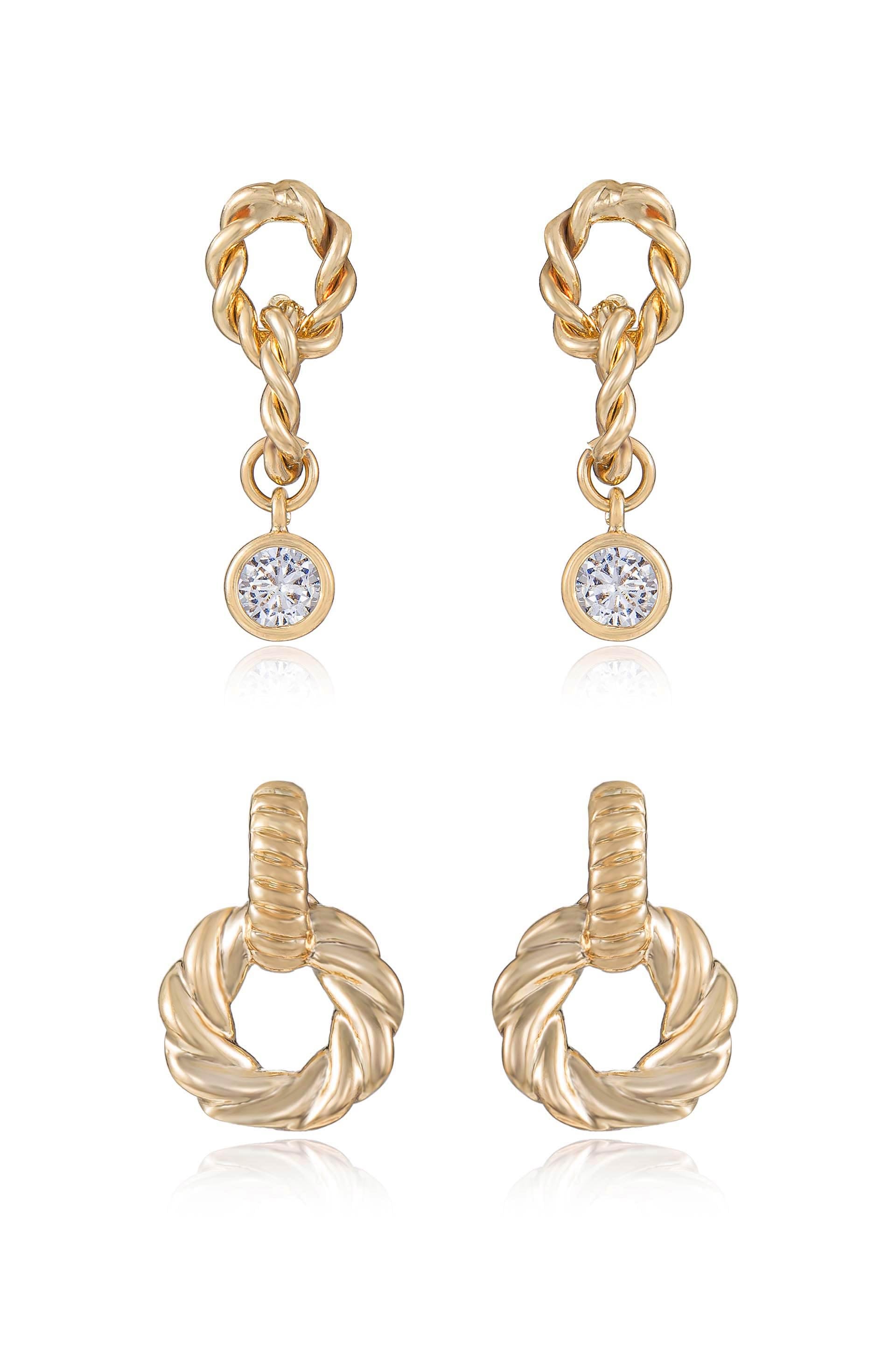 Twisted Minis 18k Gold Plated Earring Set