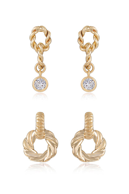 Twisted Minis 18k Gold Plated Earring Set