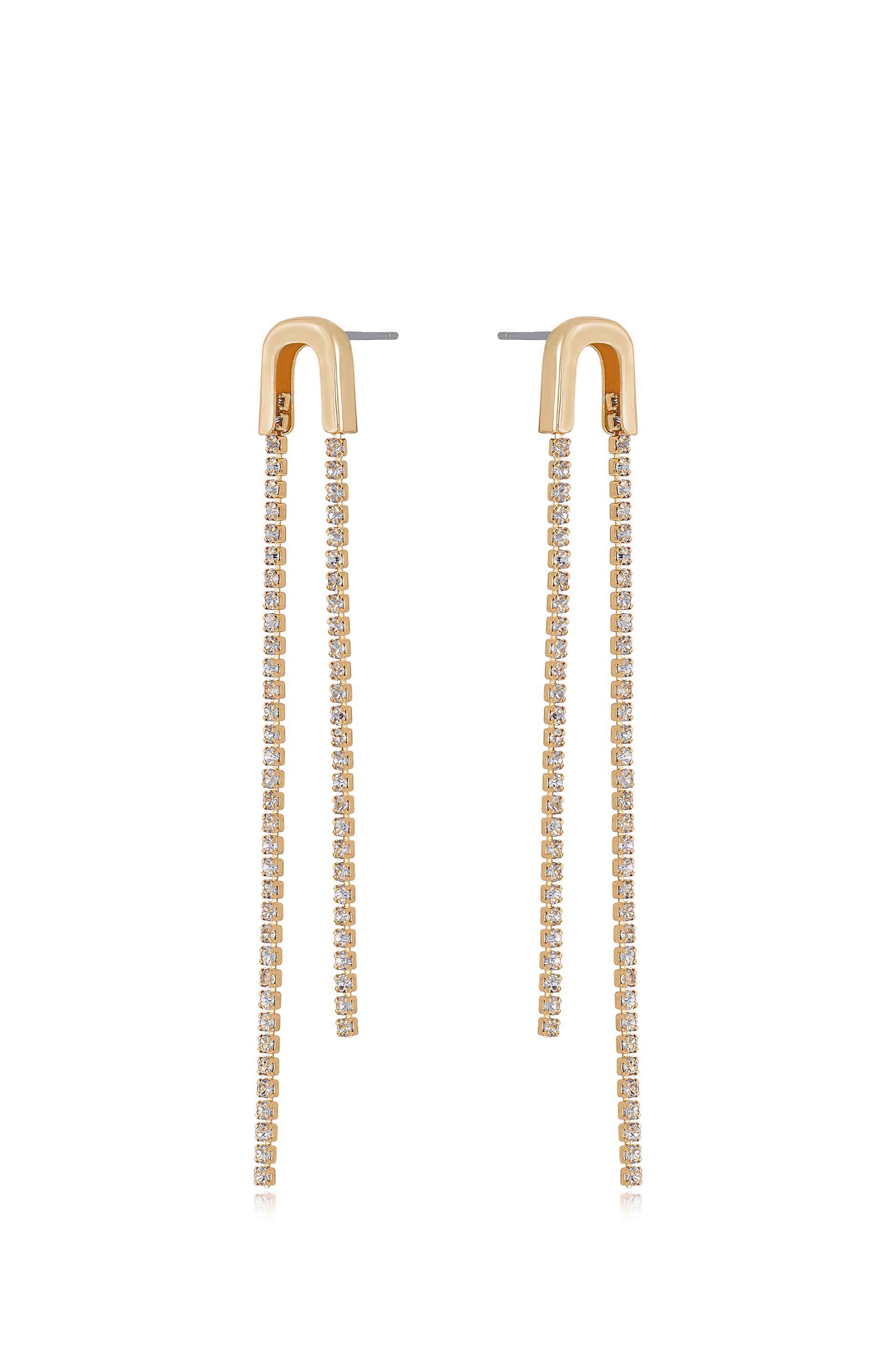 Zoë Chicco 14kt Gold White Baguette Diamond Chain Stud Earrings – ZOË CHICCO