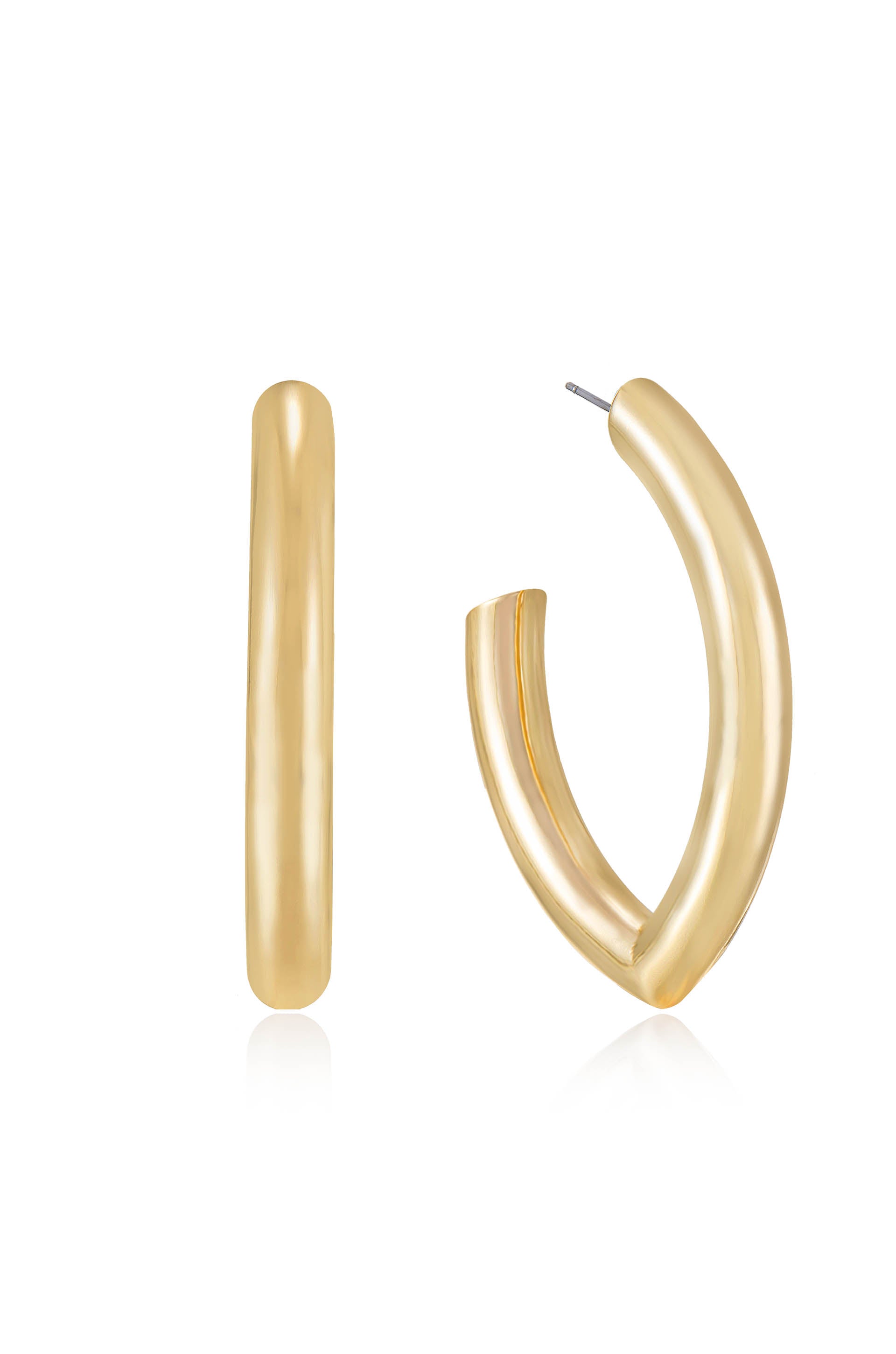 Mara Elongated 18k Gold Plated Hoop Earrings