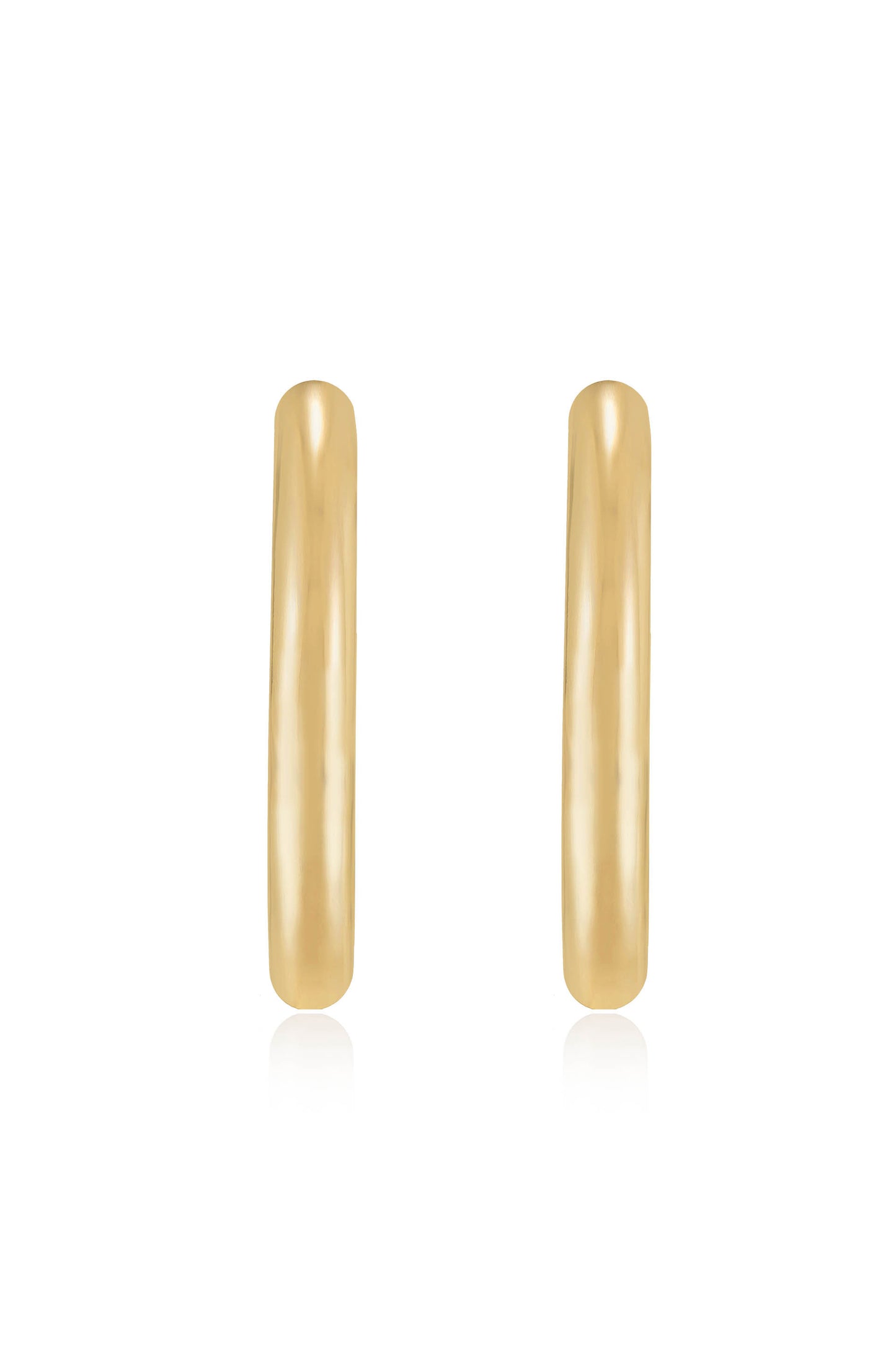 Mara Elongated 18k Gold Plated Hoop Earrings front