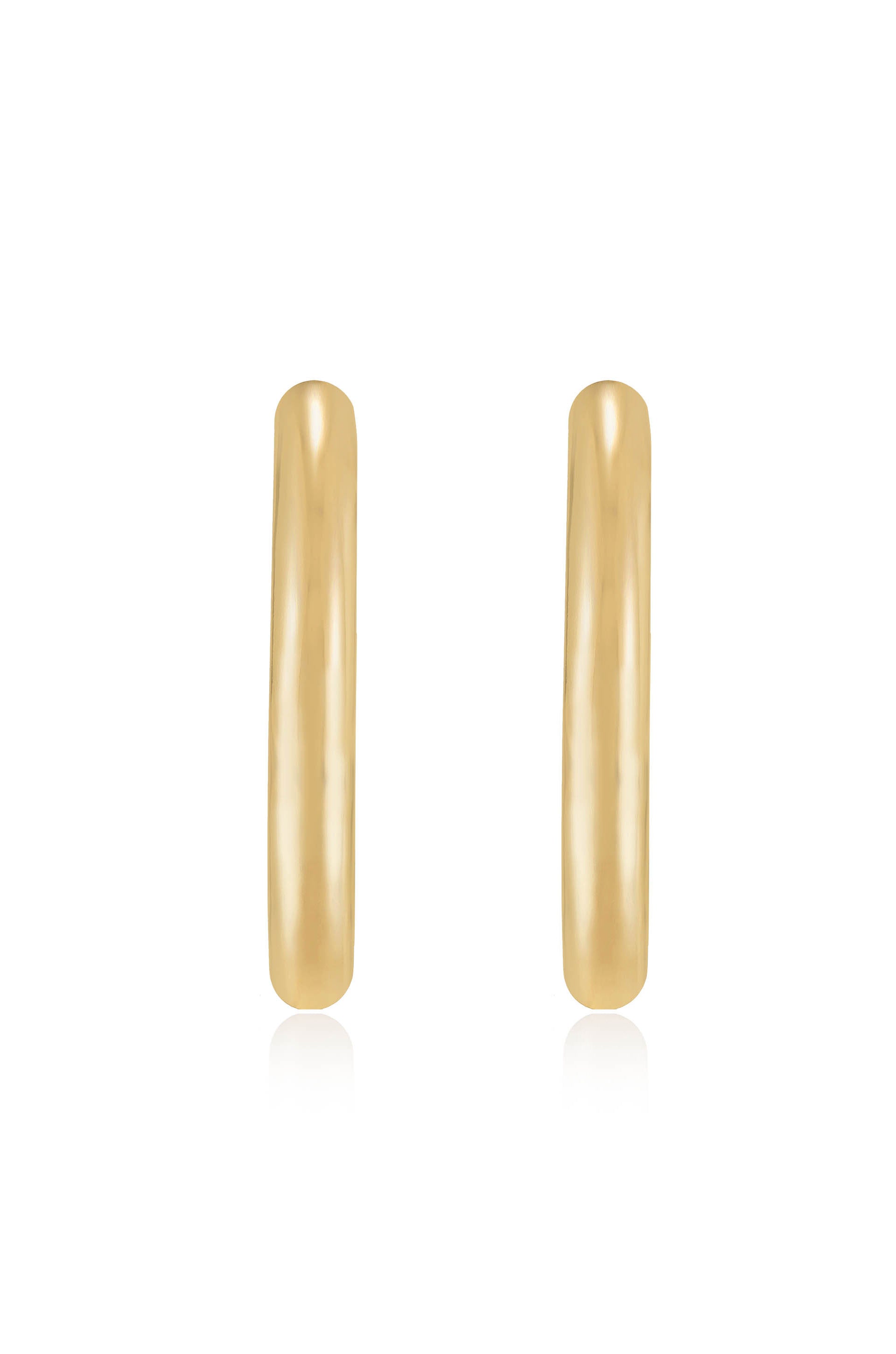 Mara Elongated 18k Gold Plated Hoop Earrings front