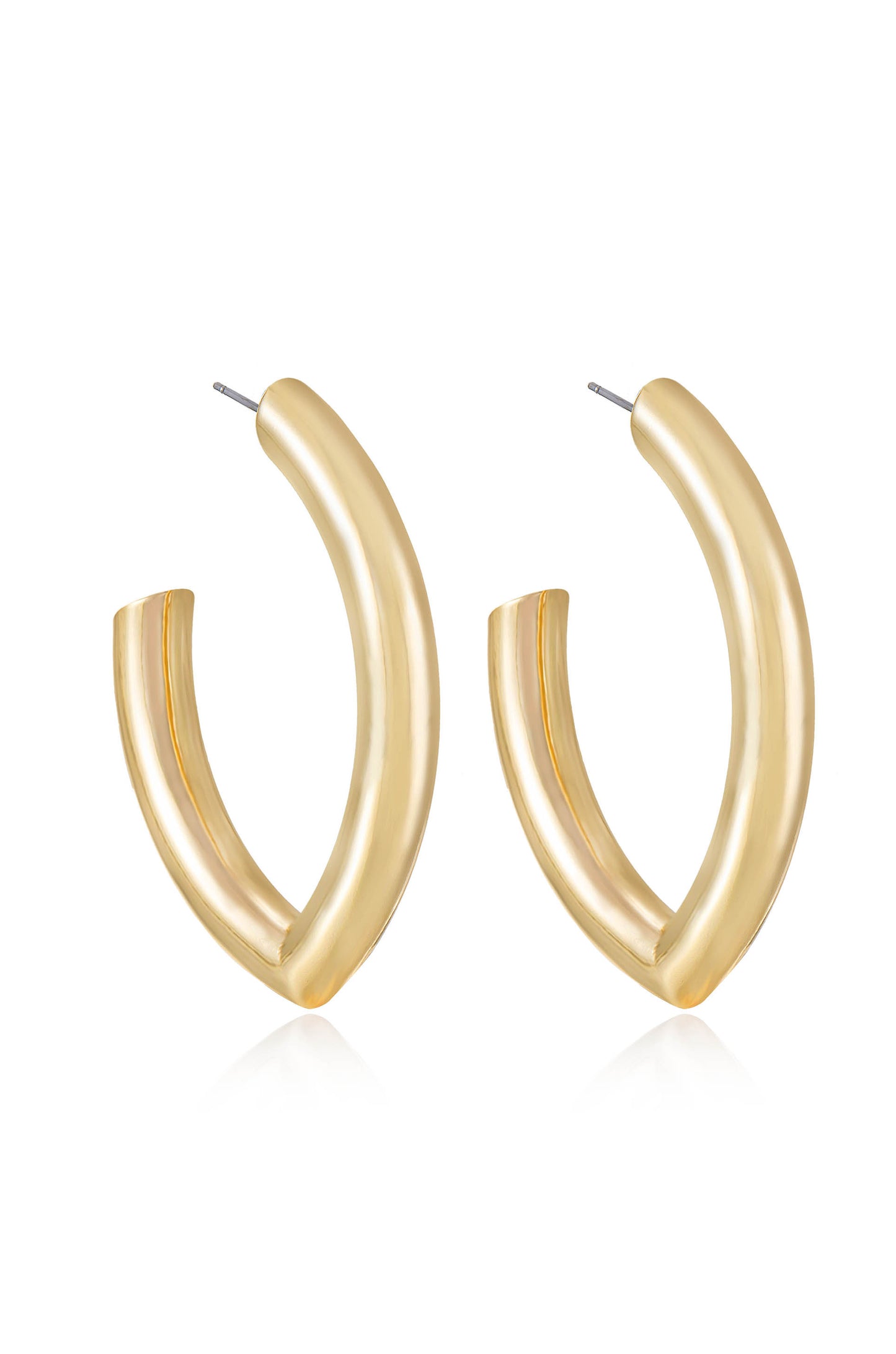 Mara Elongated 18k Gold Plated Hoop Earrings side