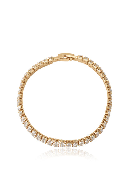 Crystal Double Layered 18k Gold Plated Tennis Bracelet 1