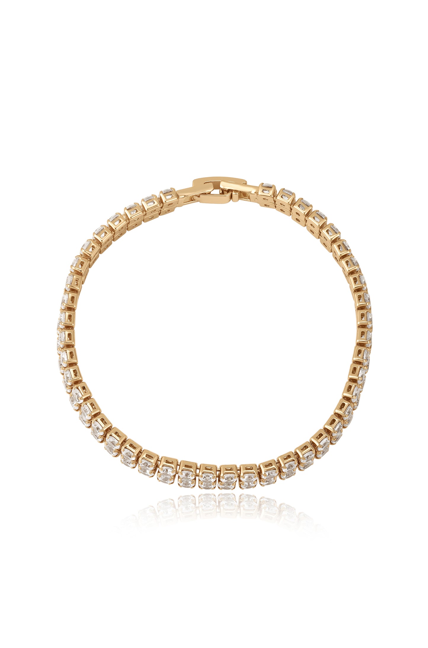 Crystal Double Layered Tennis Bracelet in gold