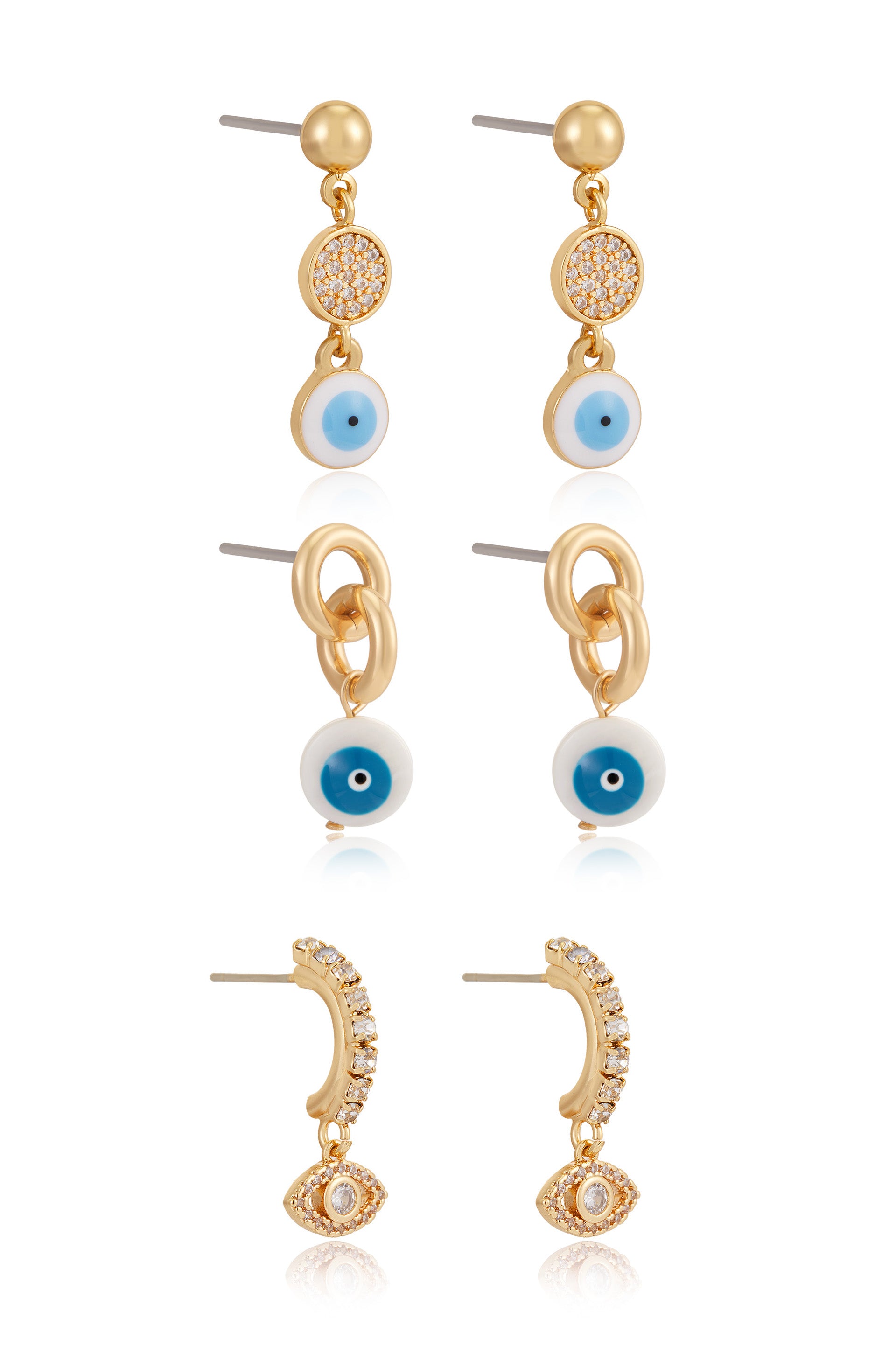 All Eyes on You 18k Gold Plated Earring Set side