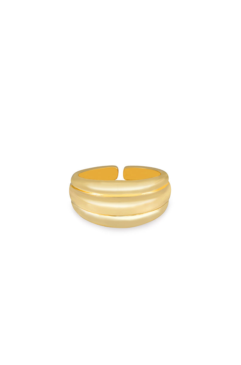 Golden Memory 18k Gold Plated Adjustable Ring
