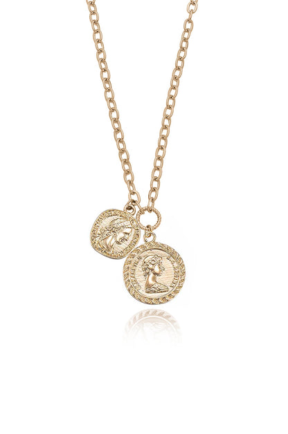 The Adventurer Double Coin Necklace close