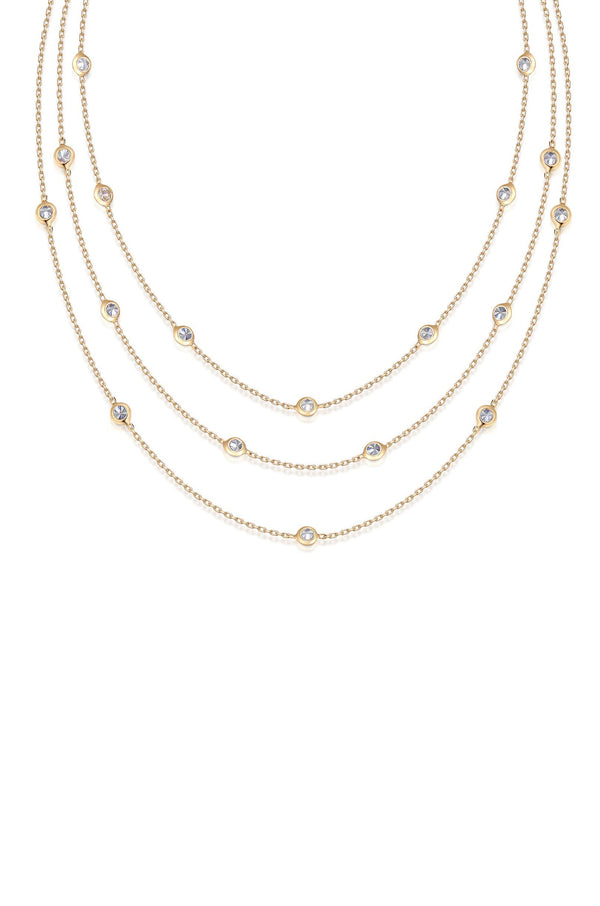 Crystal Dot Layered Necklace