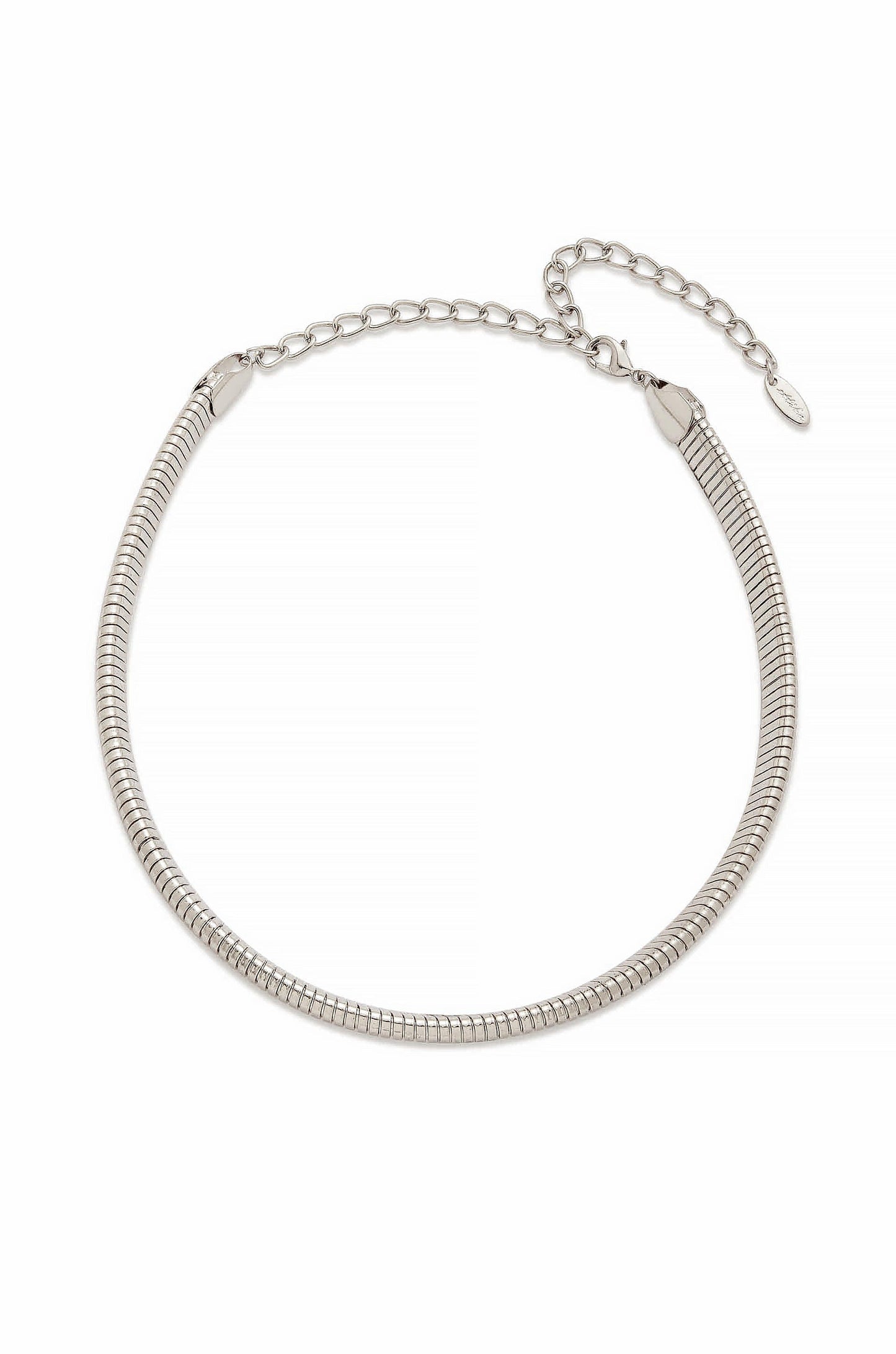 Flex Snake Chain Necklace in rhodium