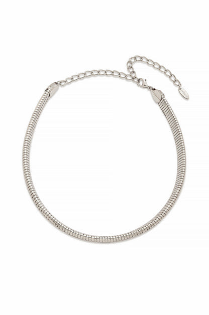 Your Essential Flex Snake Chain 18k Gold Plated Necklace in rhodium