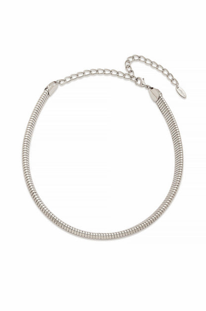 Flex Snake Chain Necklace in rhodium