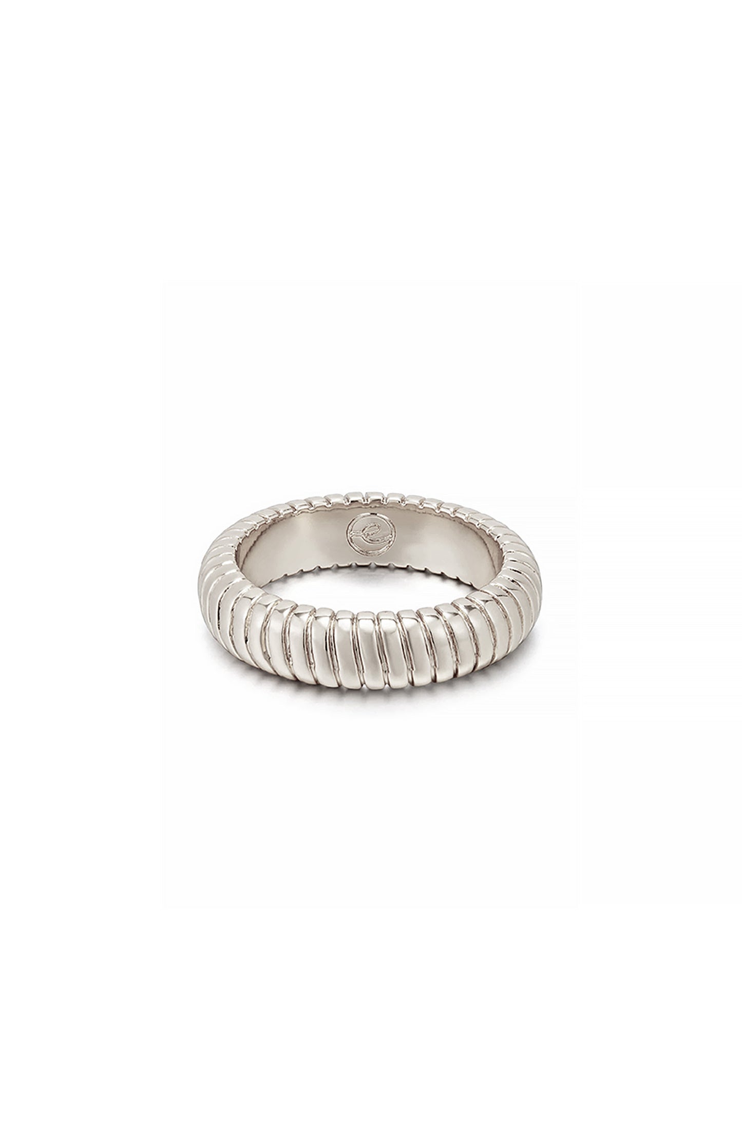 Your Essential 18k Gold Plated Twisted Flex Ring in rhodium