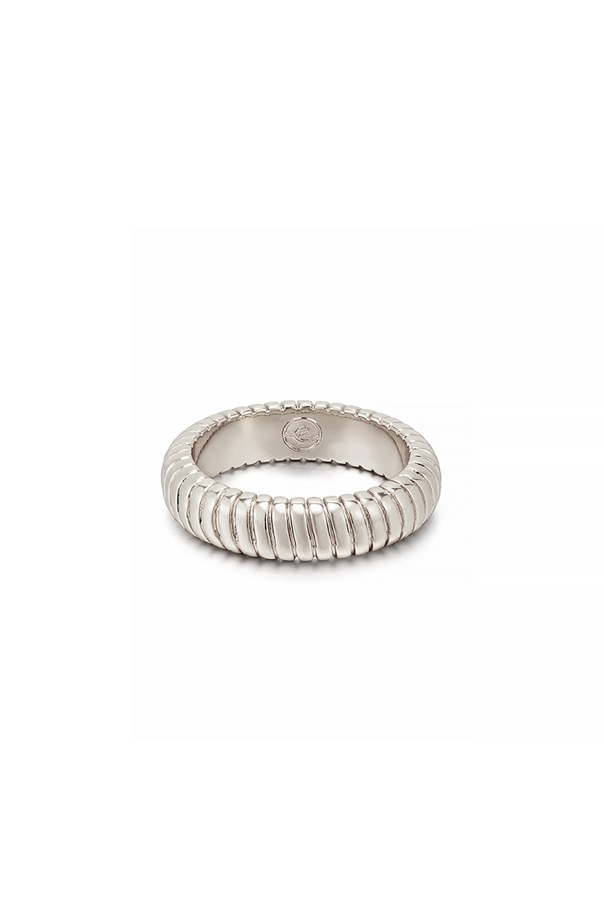 Your Essential 18k Gold Plated Twisted Flex Ring in rhodium