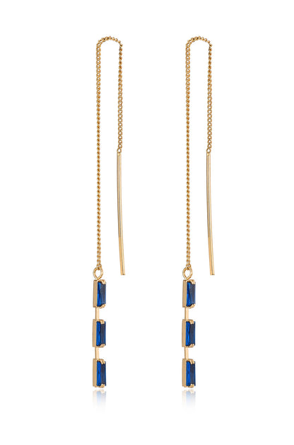 Crystal Baguette Threader Earrings