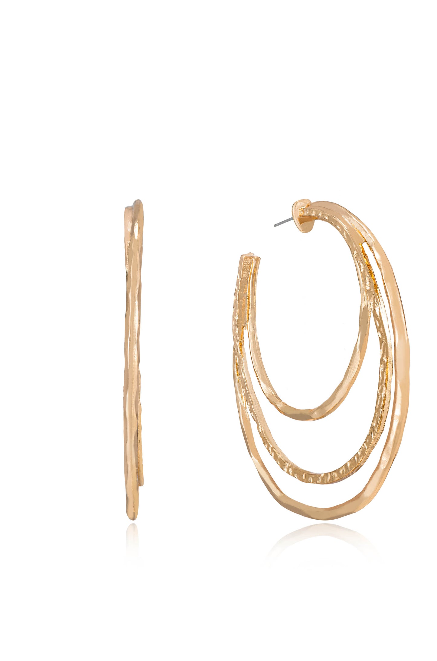Handworked 18k Gold Plated Hoop Earrings
