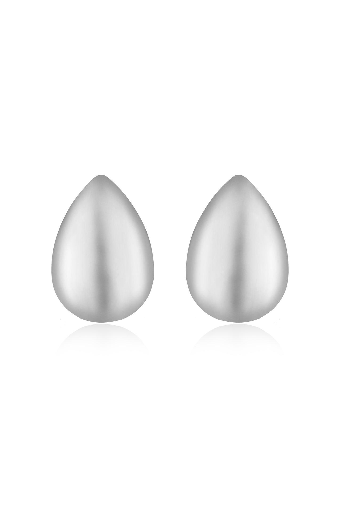 Statement Tear Drop Earrings in rhodium