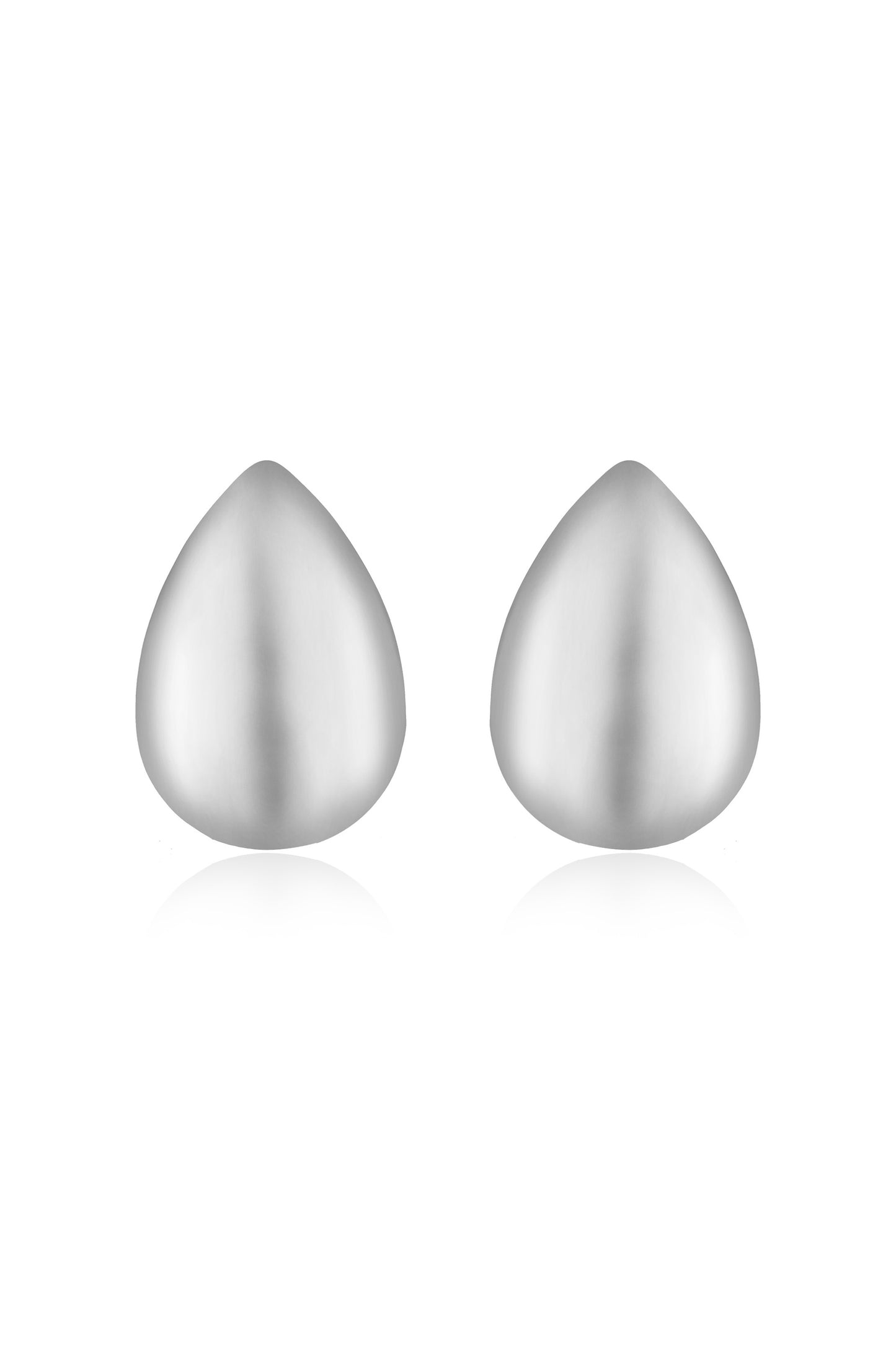 Statement Tear Drop Earrings in rhodium