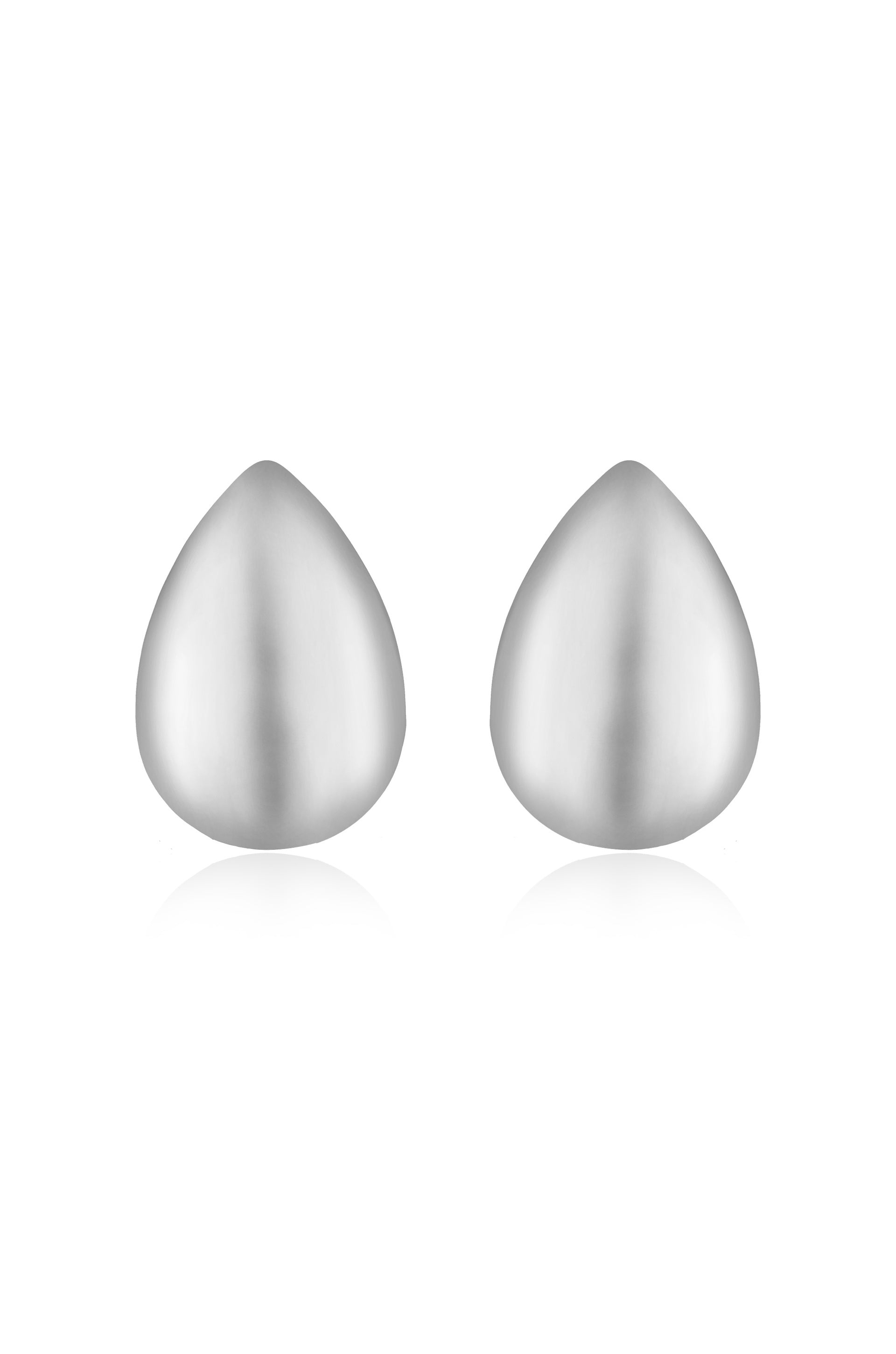 Statement Tear Drop Earrings in rhodium