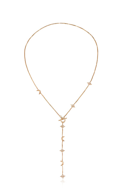 Delicate Celestial Lariat Necklace full