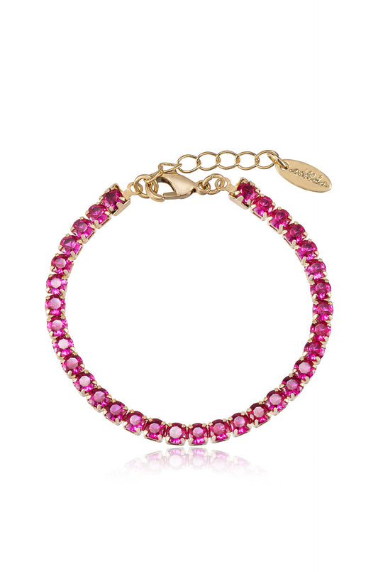 Giselle Sparkle Crystal 18k Gold Plated Bracelet in ruby