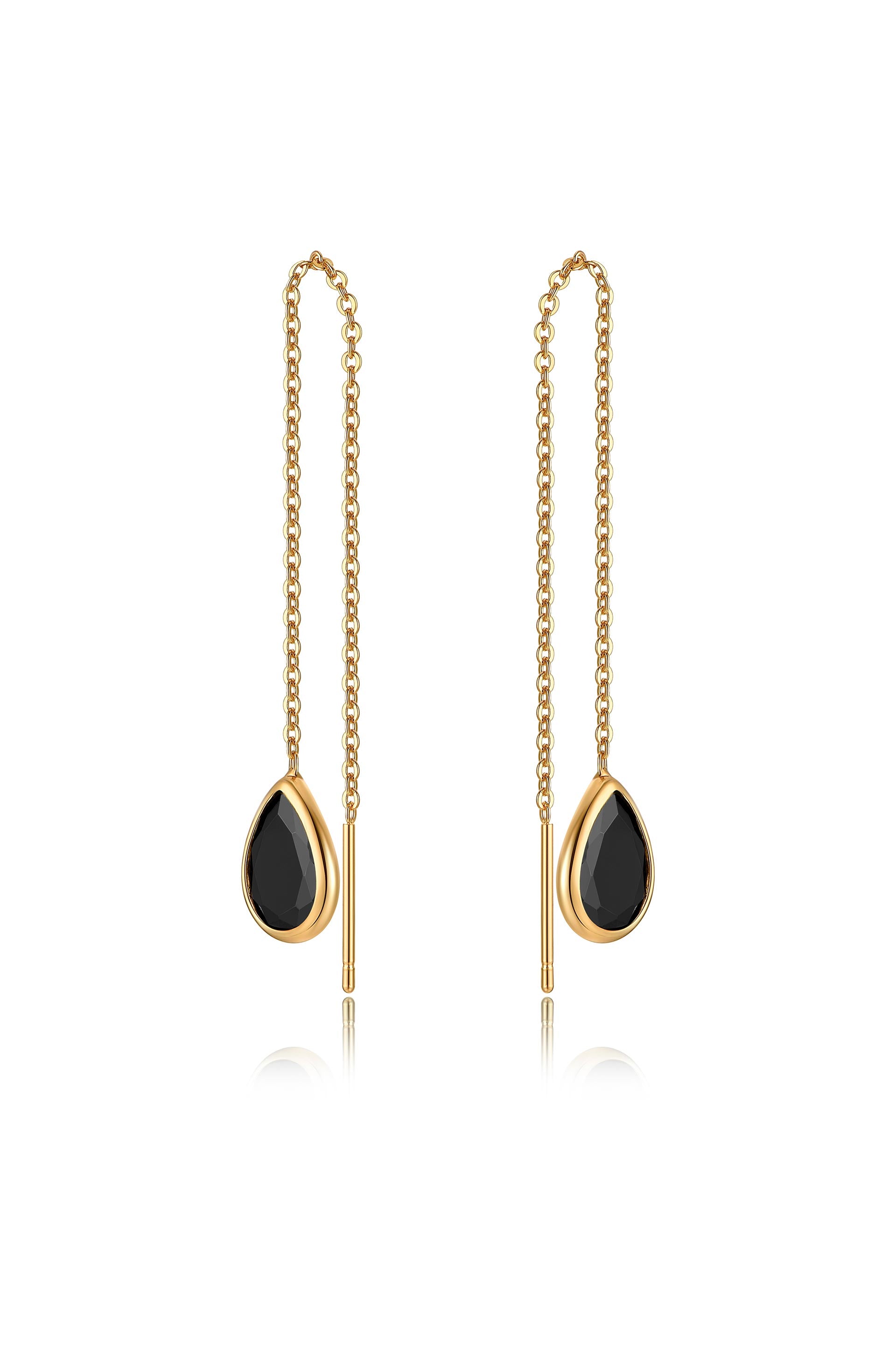 Rhinestone Drop Earrings - Gold Earrings - Chain Dangle Earrings - Lulus