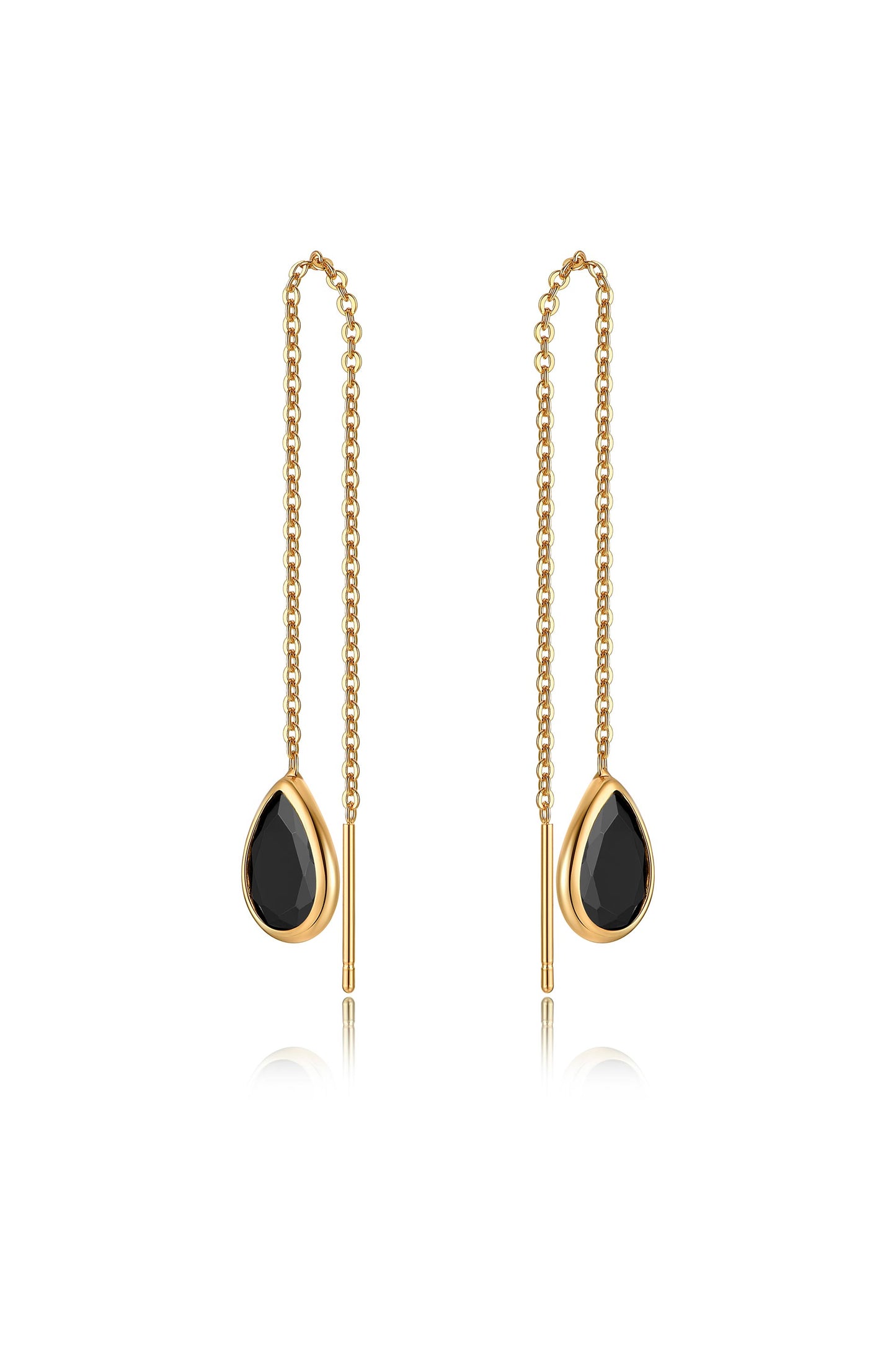 Barely There Chain and Crystal Dangle Earrings in black side view