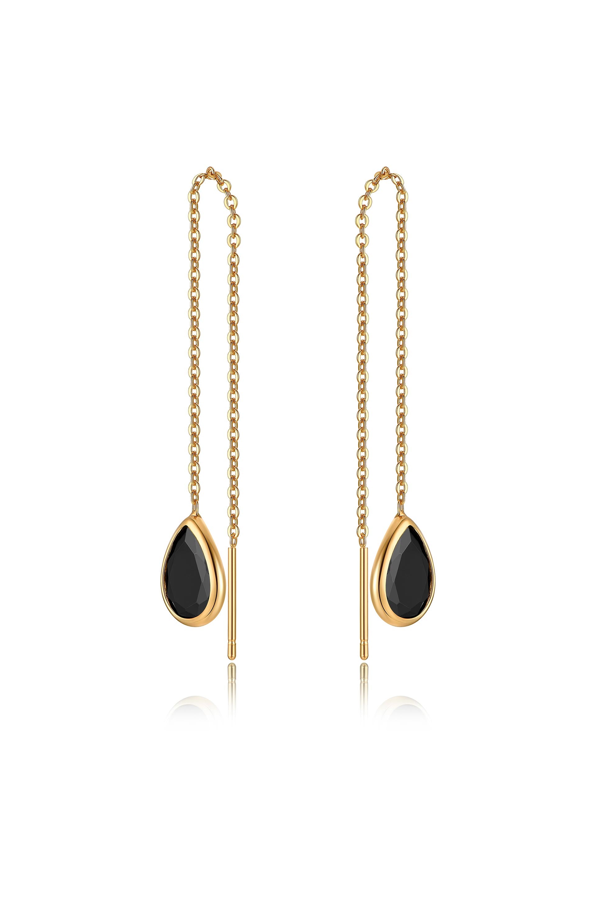 Barely There Chain and Crystal Dangle Earrings in black side view