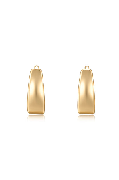 Smooth 18k Gold Plated Hoop Earrings front