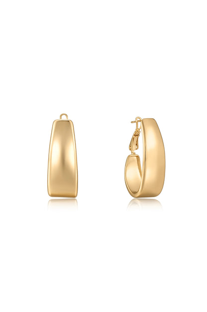 Smooth 18k Gold Plated Hoop Earrings