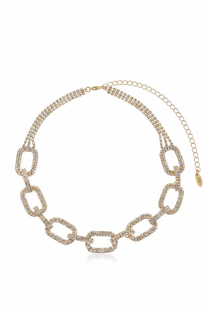 Bold Crystal Links Collar Necklace