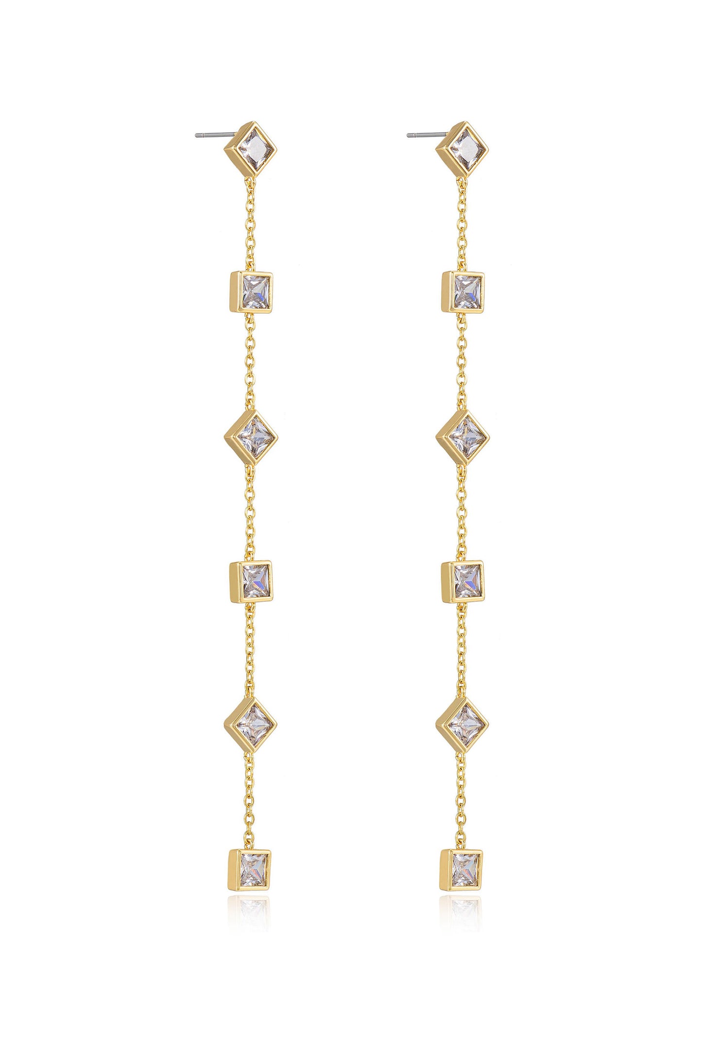 Geometric Linear 18k Gold Plated Earrings