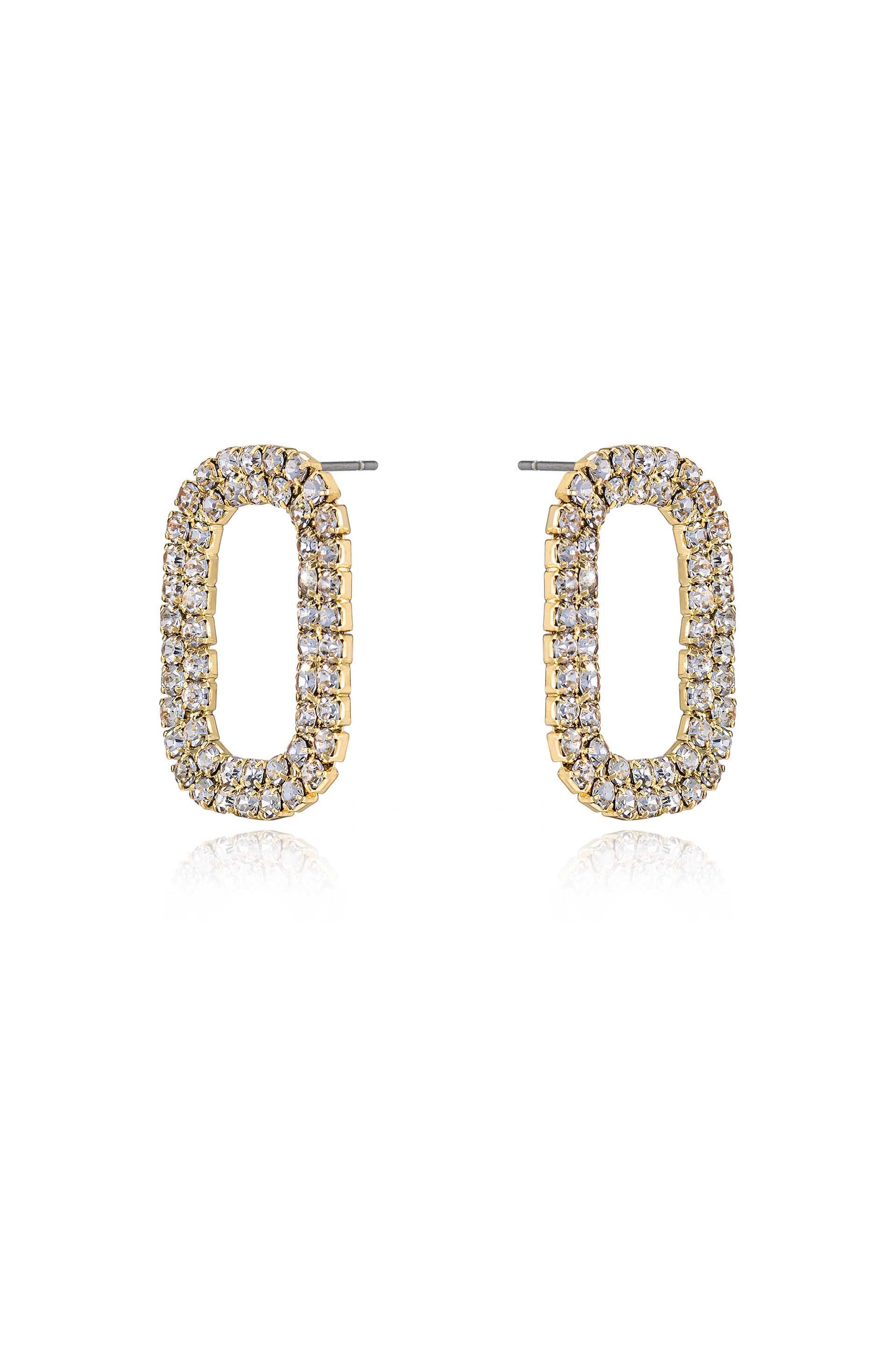 Crystal Blitz 18k Gold Plated Earrings side