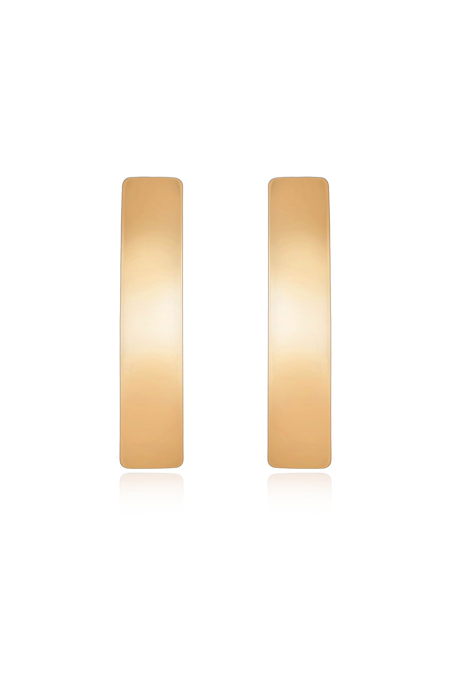 Single Bar Earrings in gold front view