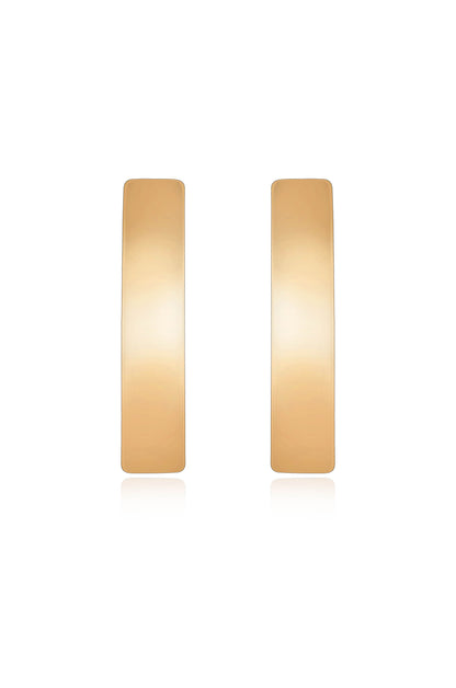Single Bar Earrings in gold front view