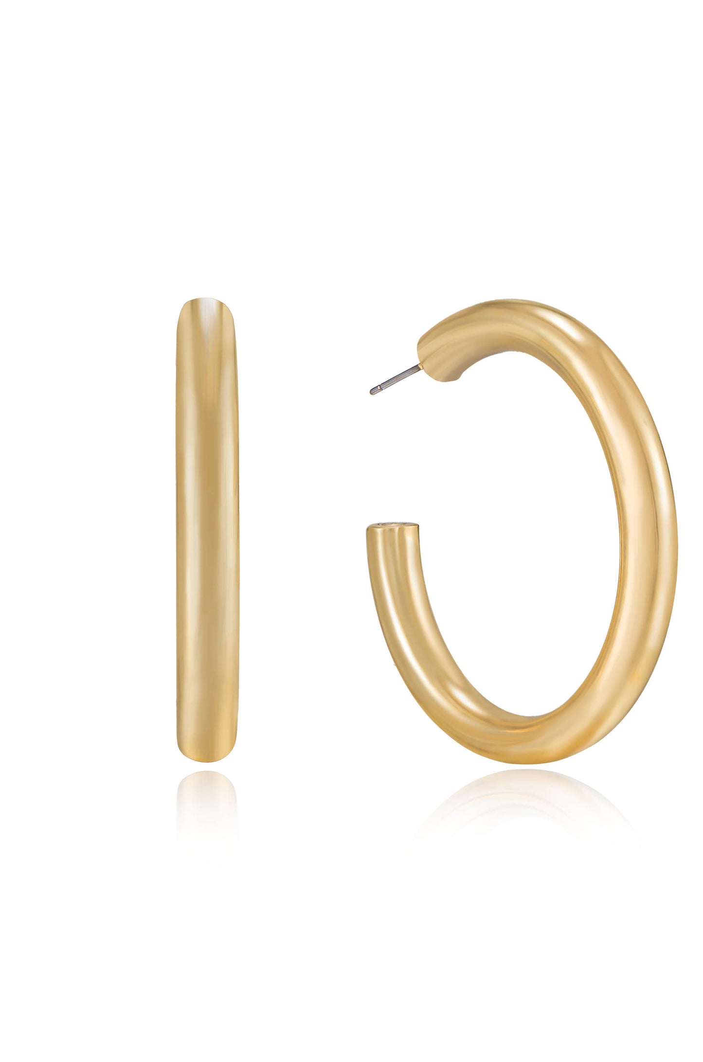 Thick Classic Hoops in large in gold
