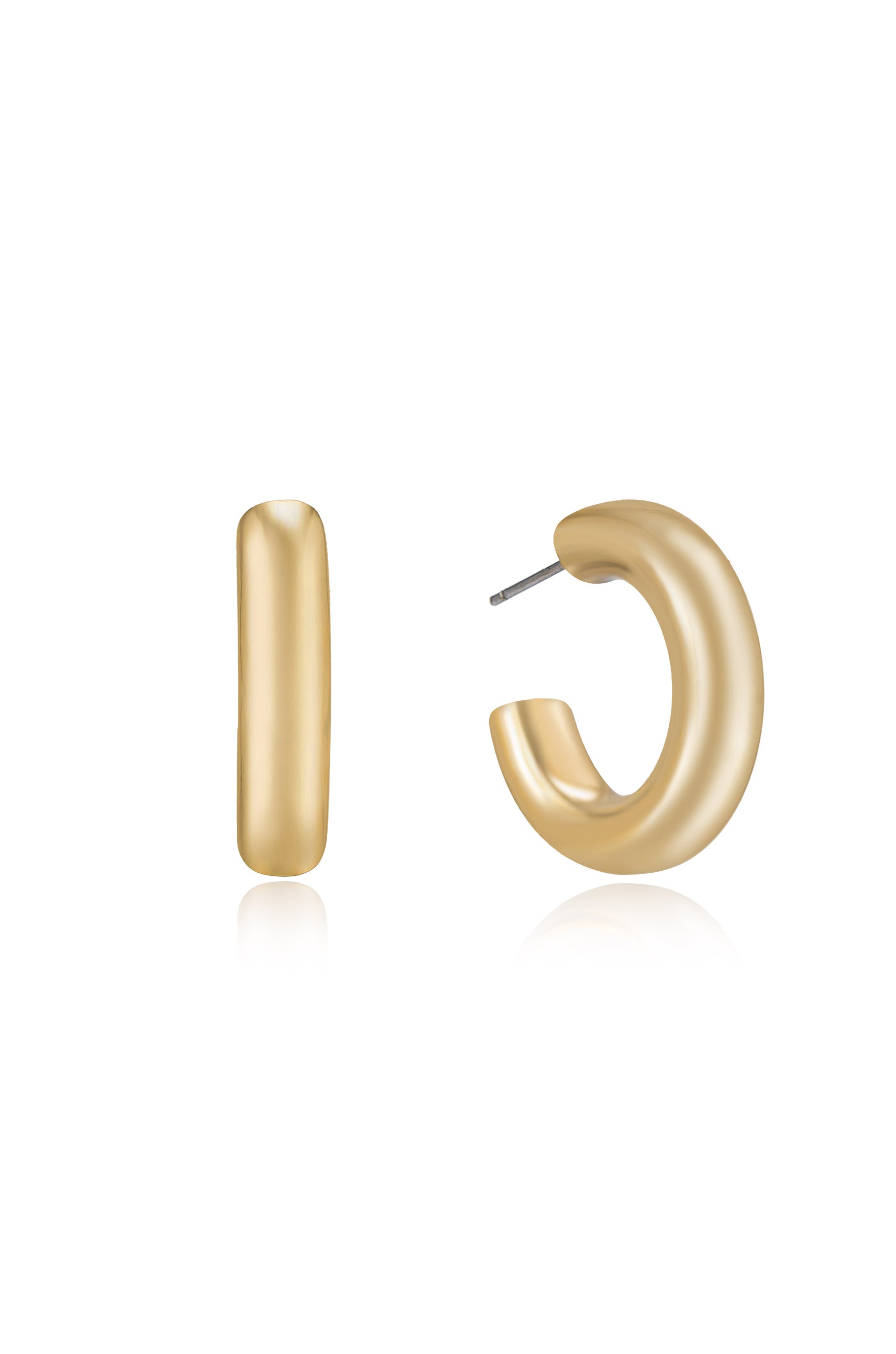 Thick Classic Hoops in small in gold