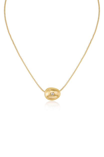 Crystal Dot 18k Gold Plated Pendant Necklace