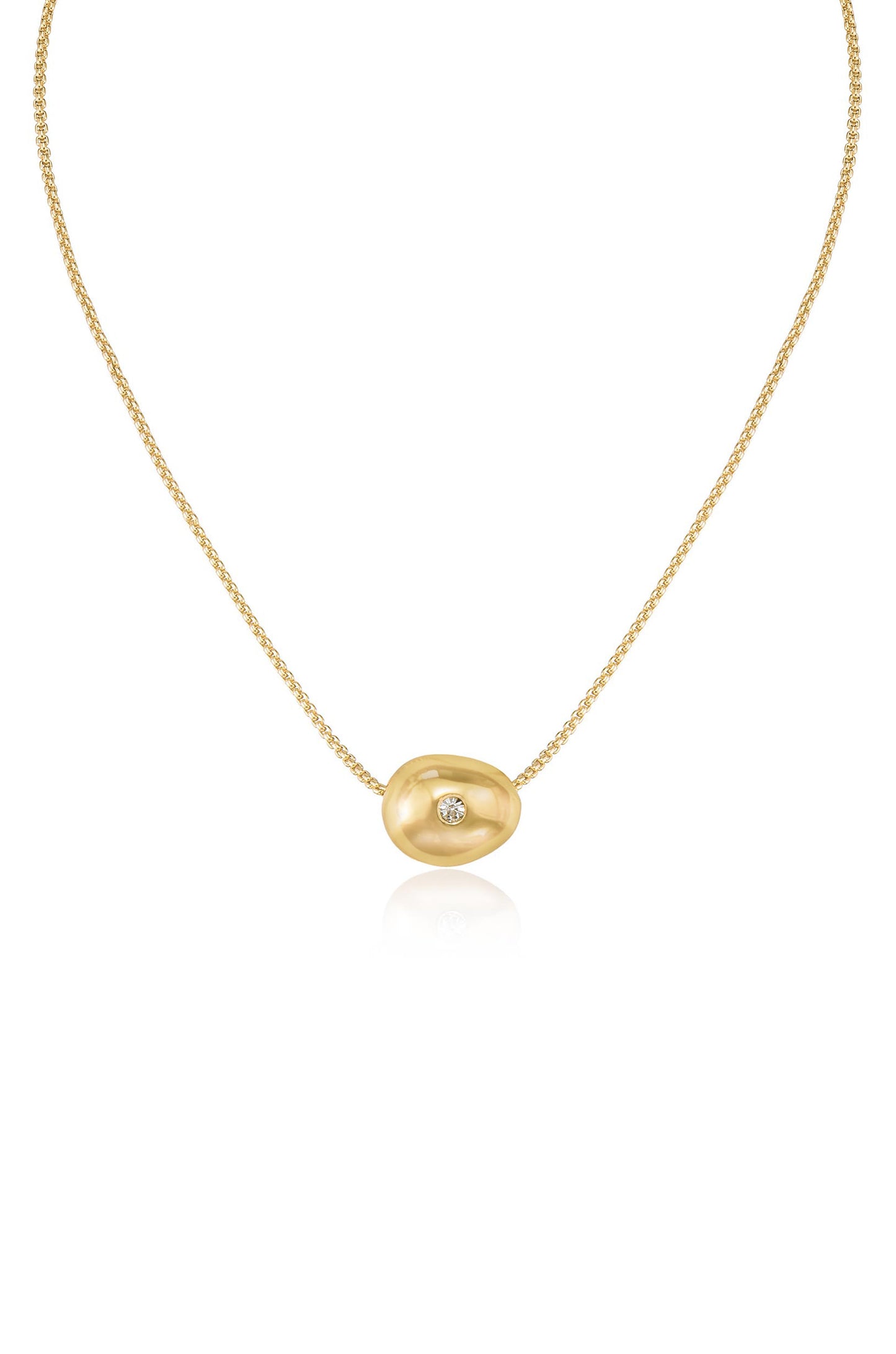 Crystal Dot 18k Gold Plated Pendant Necklace